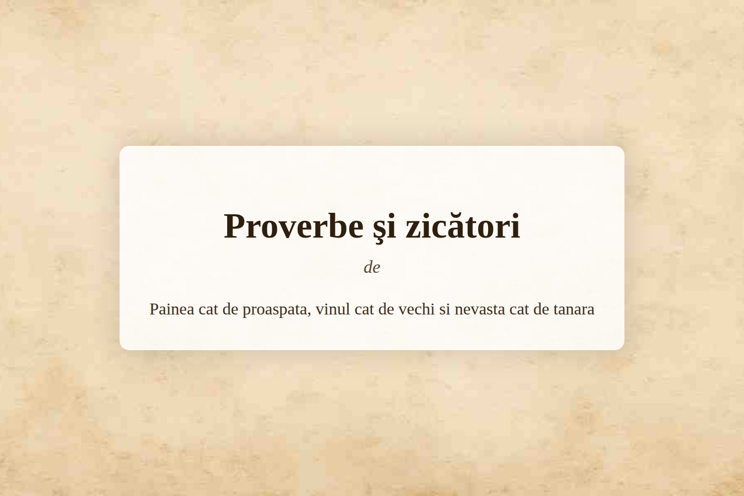 Proverbe şi zicători