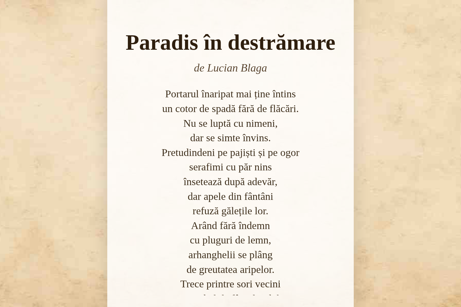 Paradis în destrămare