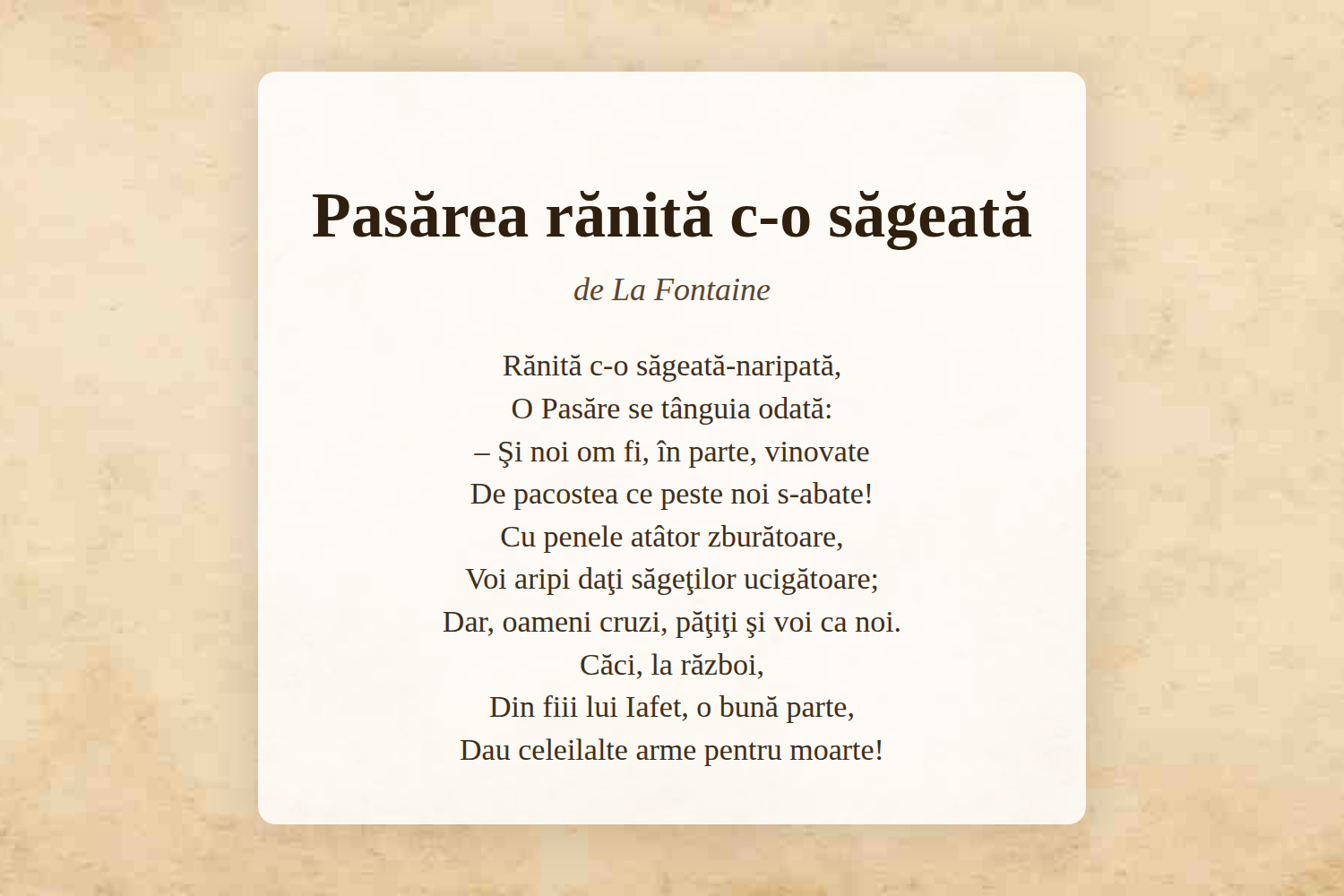 Pasărea rănită c-o săgeată