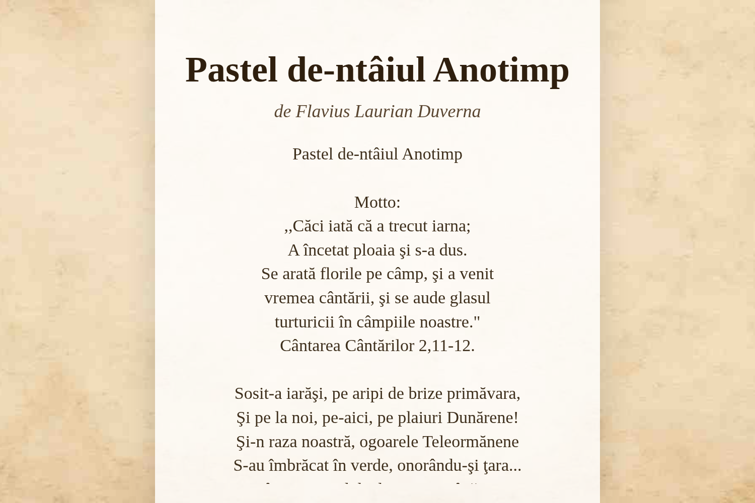 Pastel de-ntâiul Anotimp