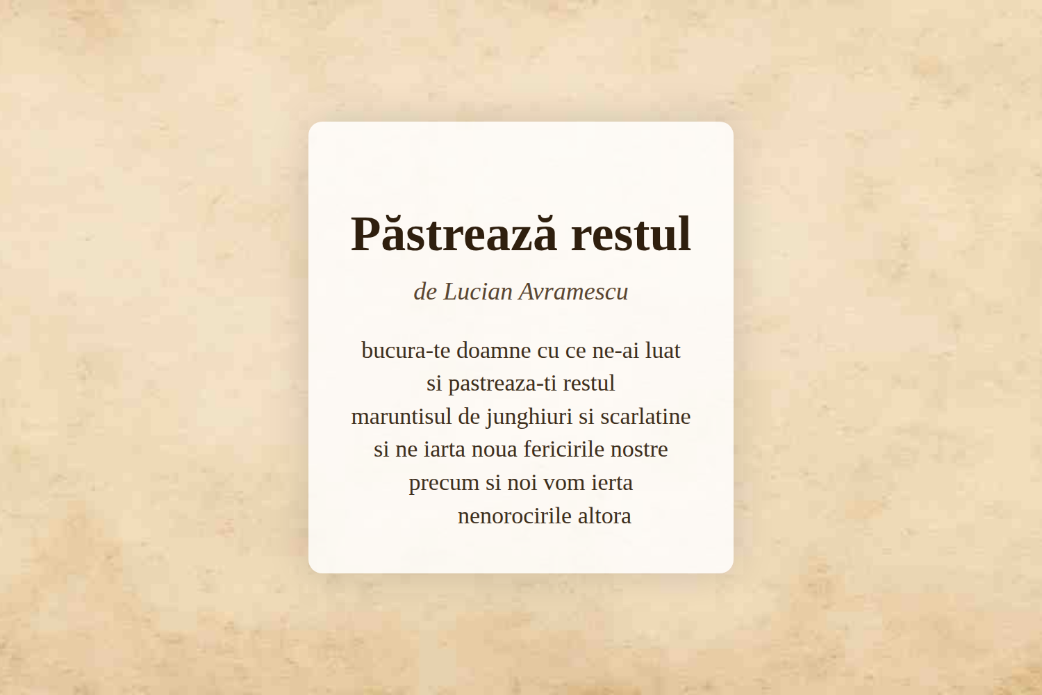 Păstrează restul