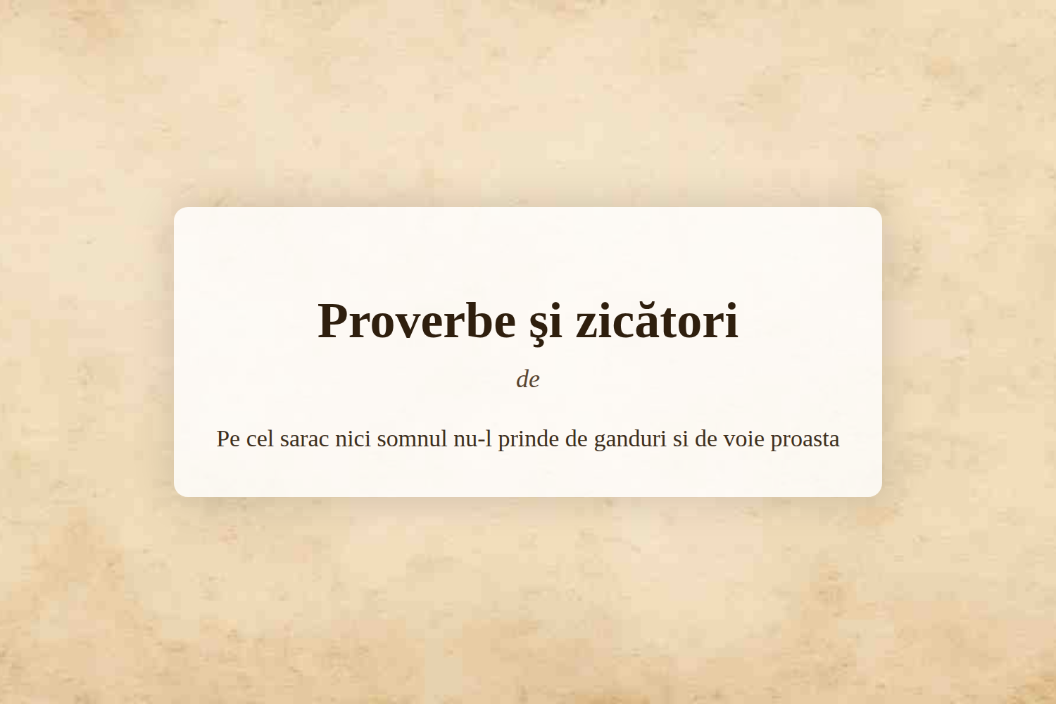 Proverbe şi zicători