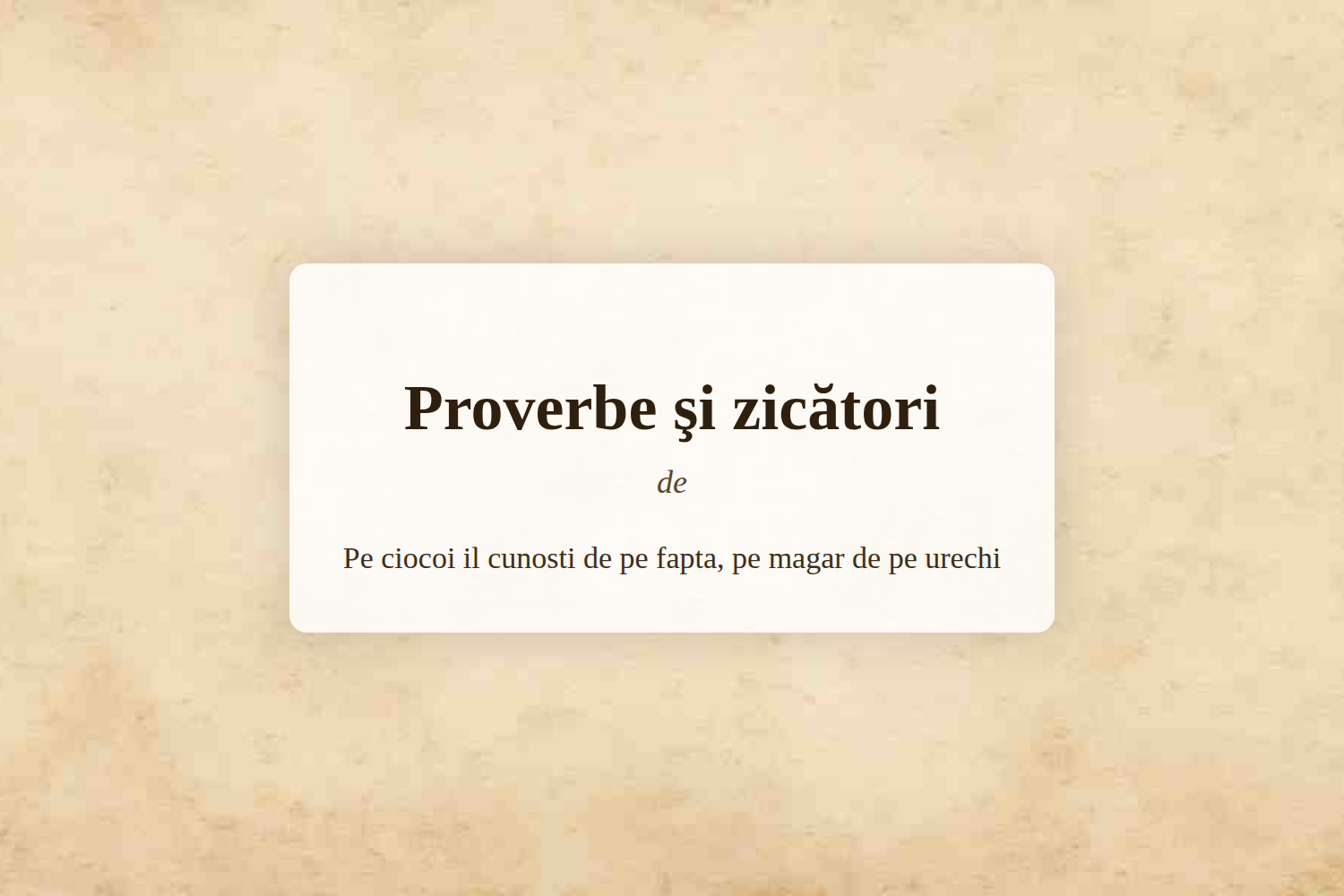 Proverbe şi zicători