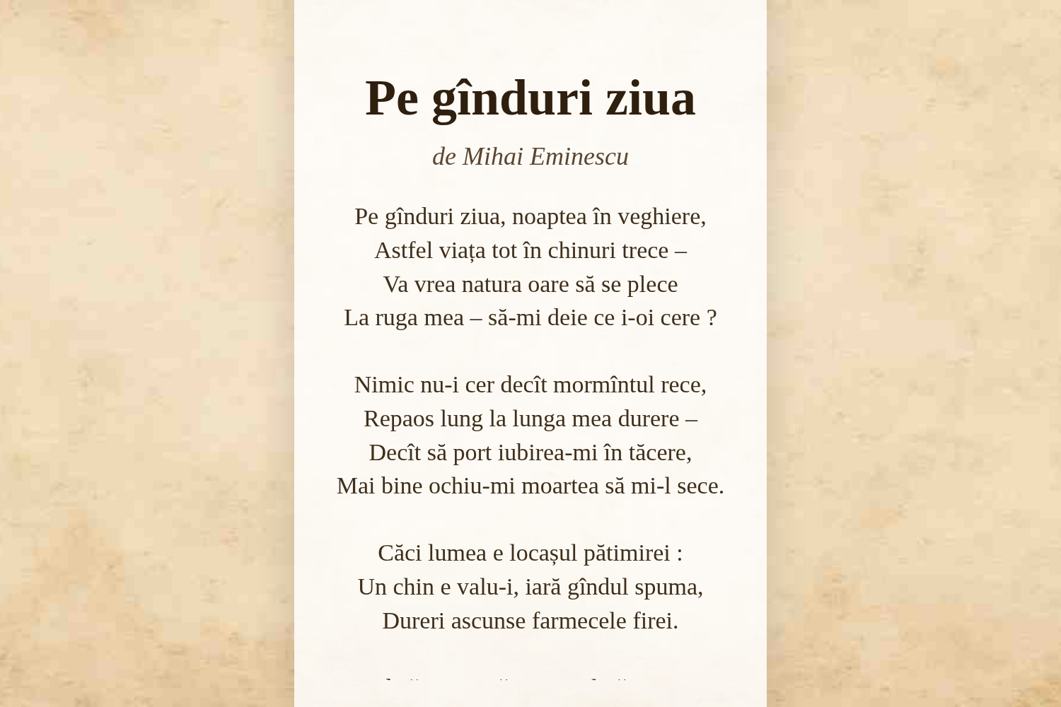 Pe gînduri ziua