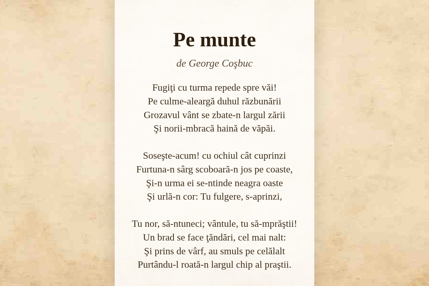 Pe munte