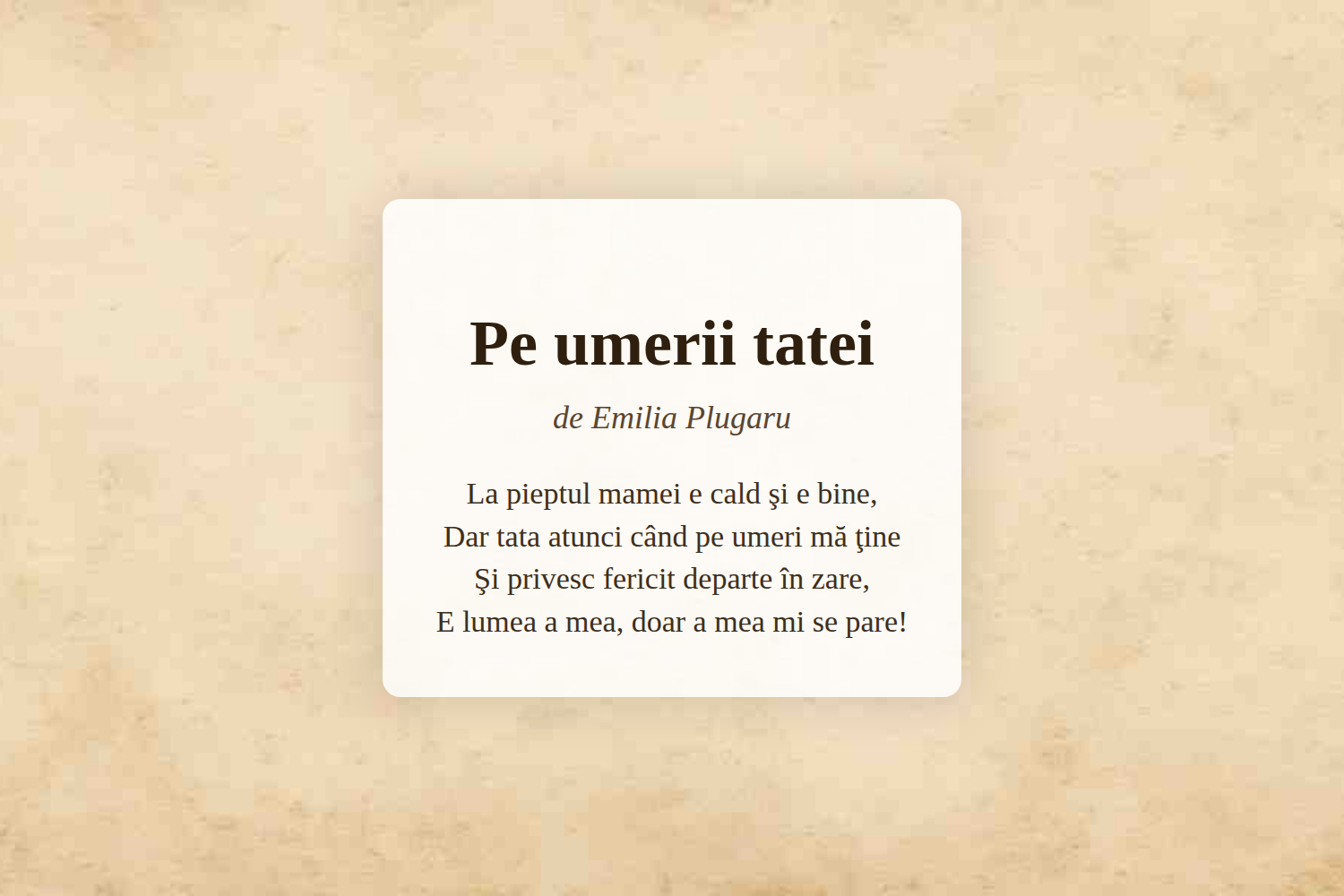 Pe umerii tatei