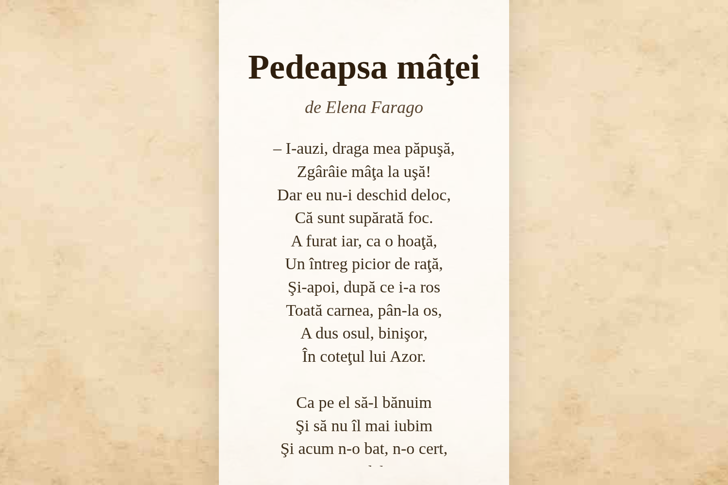 Pedeapsa mâţei