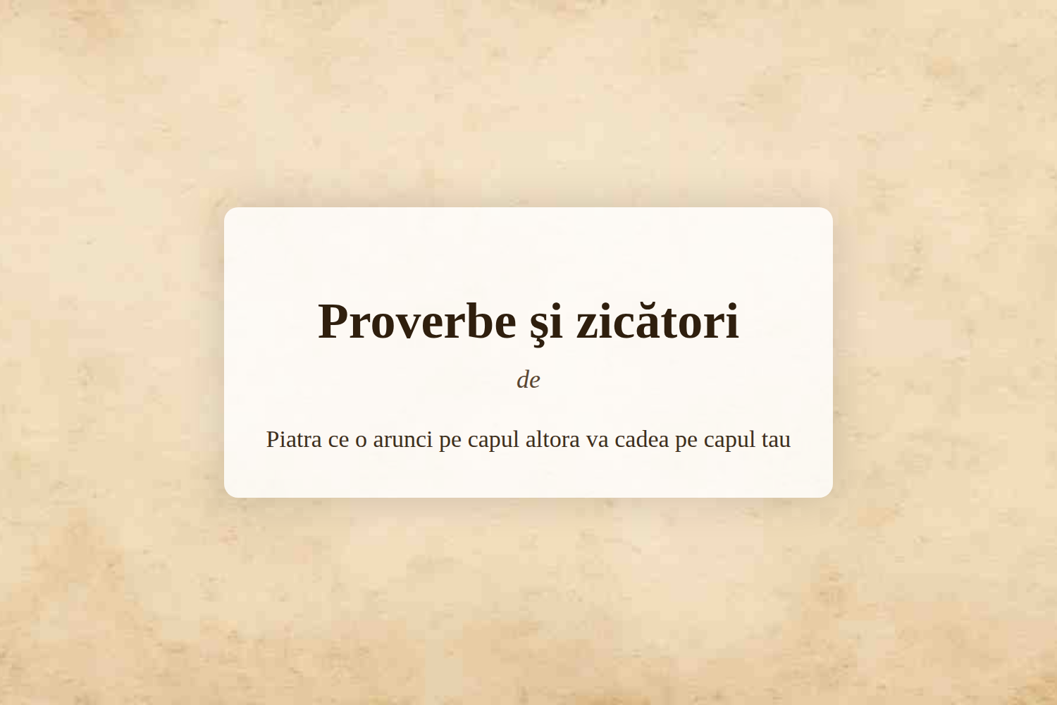Proverbe şi zicători