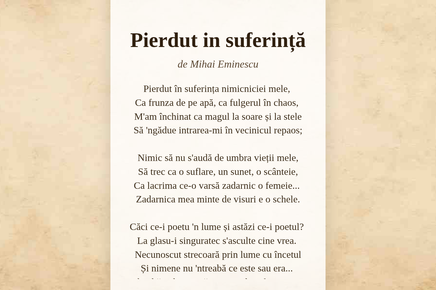 Pierdut in suferință