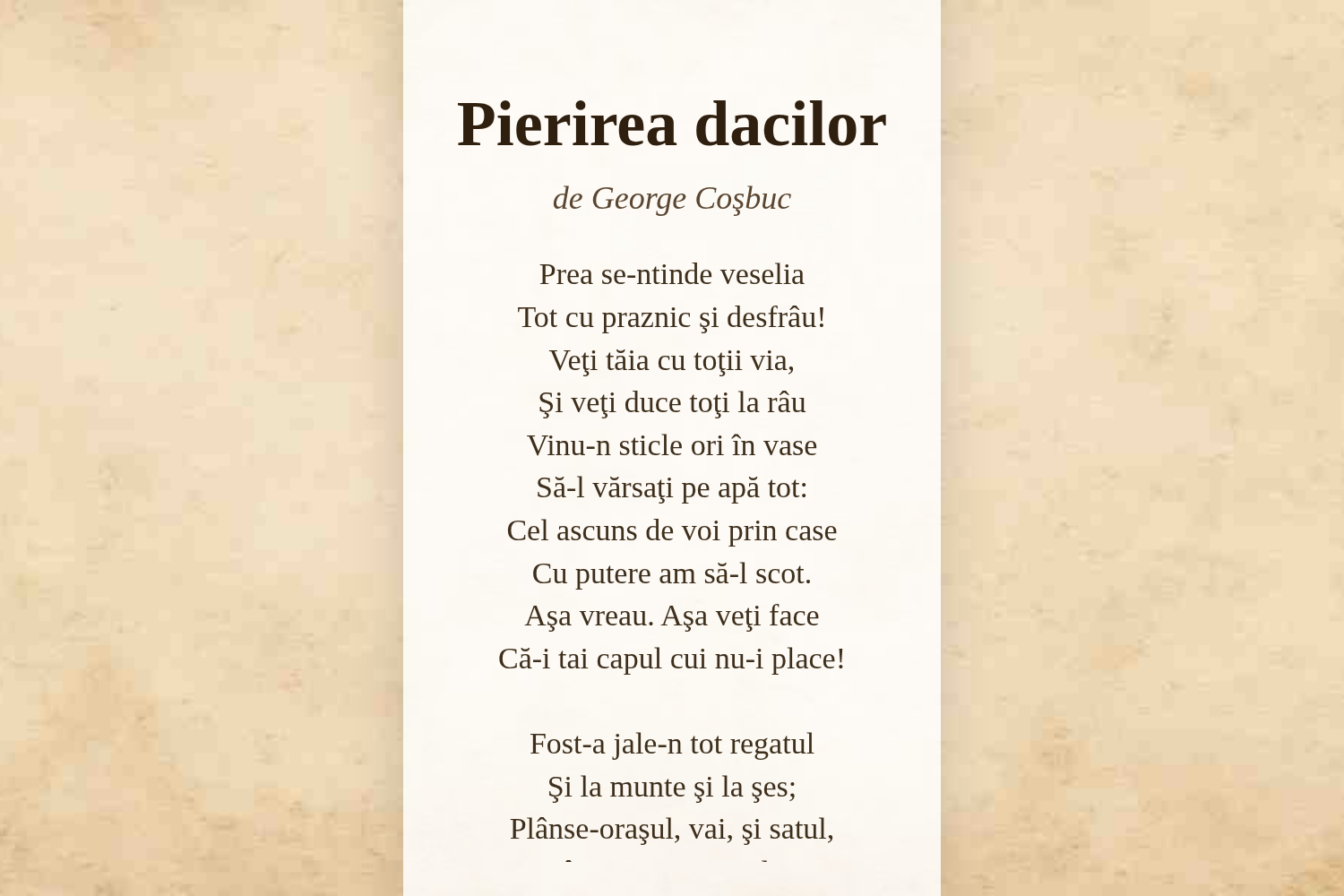 Pierirea dacilor