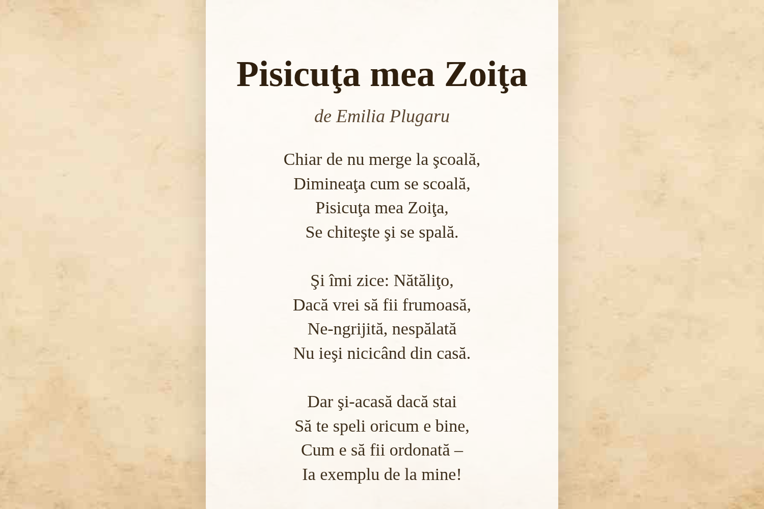 Pisicuţa mea Zoiţa