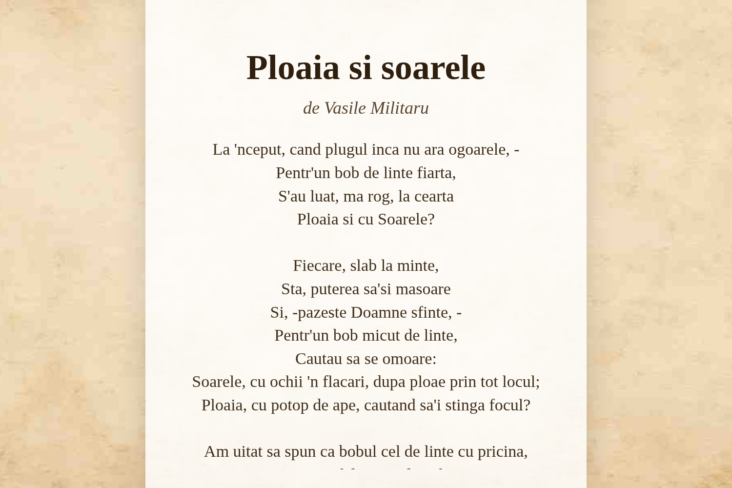 Ploaia si soarele