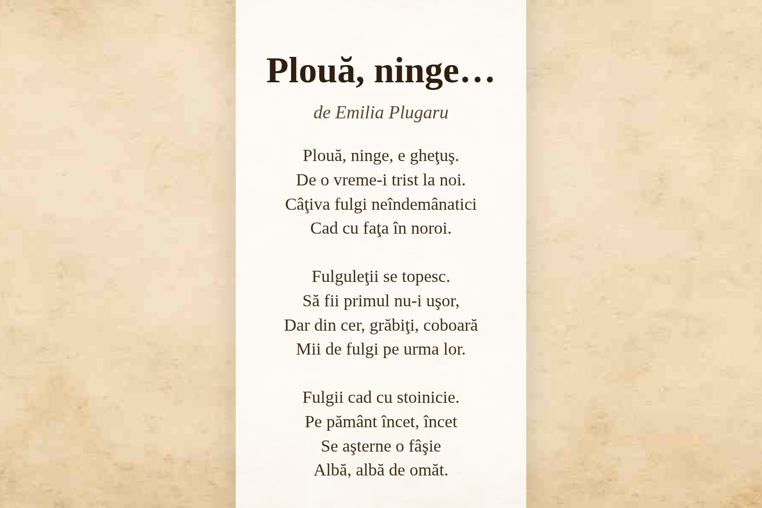 Plouă, ninge…