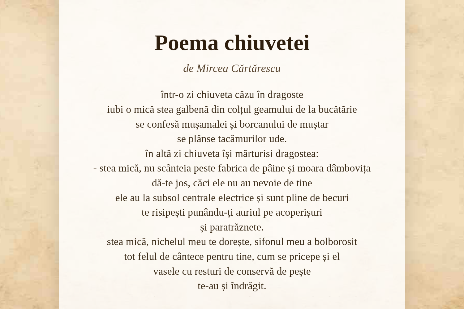 Poema chiuvetei