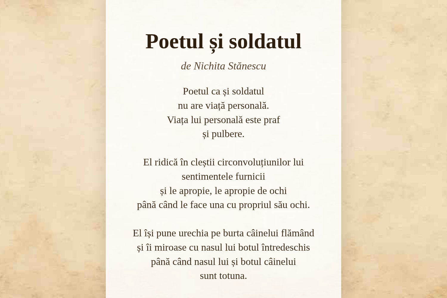 Poetul și soldatul