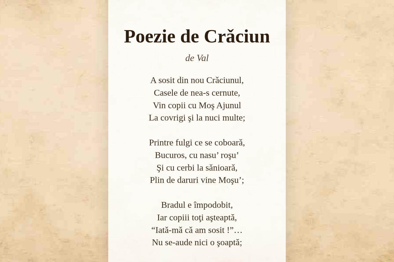 Poezie de Crǎciun