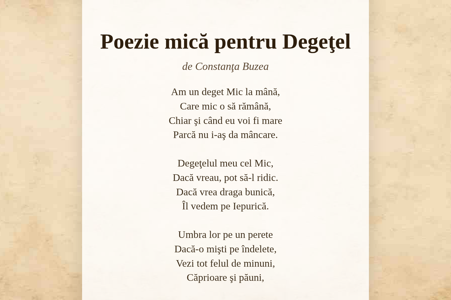 Poezie mică pentru Degeţel