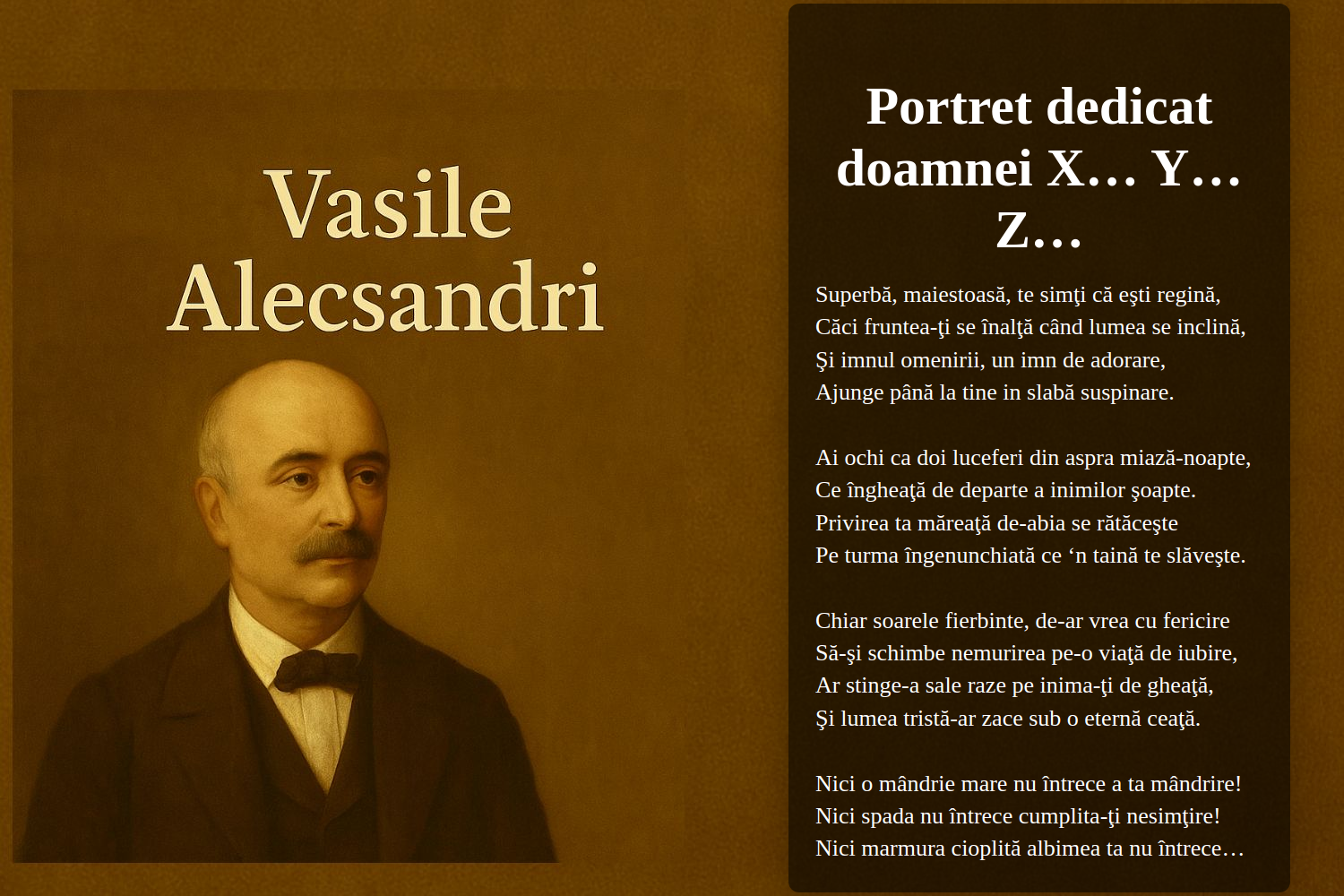 Portret dedicat doamnei X… Y… Z…