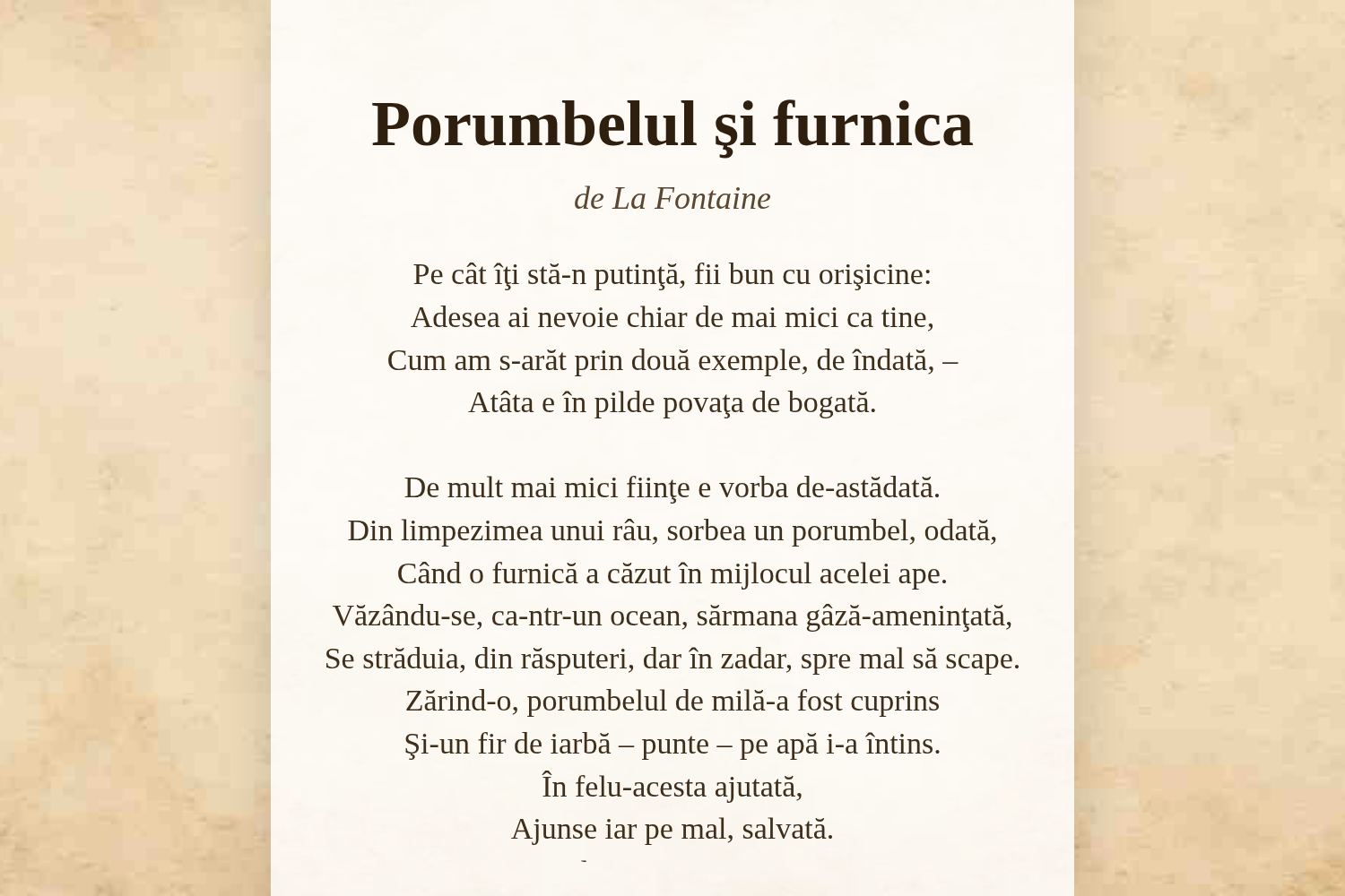 Porumbelul şi furnica