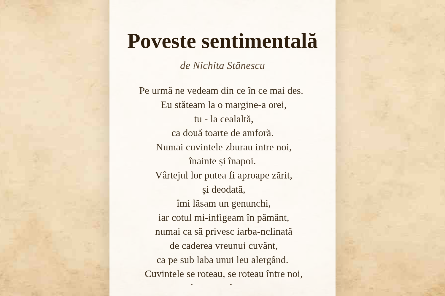 Poveste sentimentală