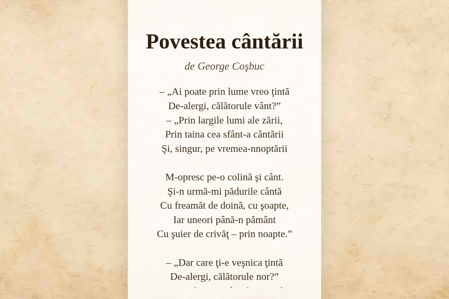 Povestea cântării