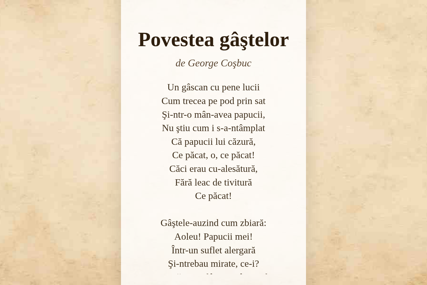 Povestea gâştelor