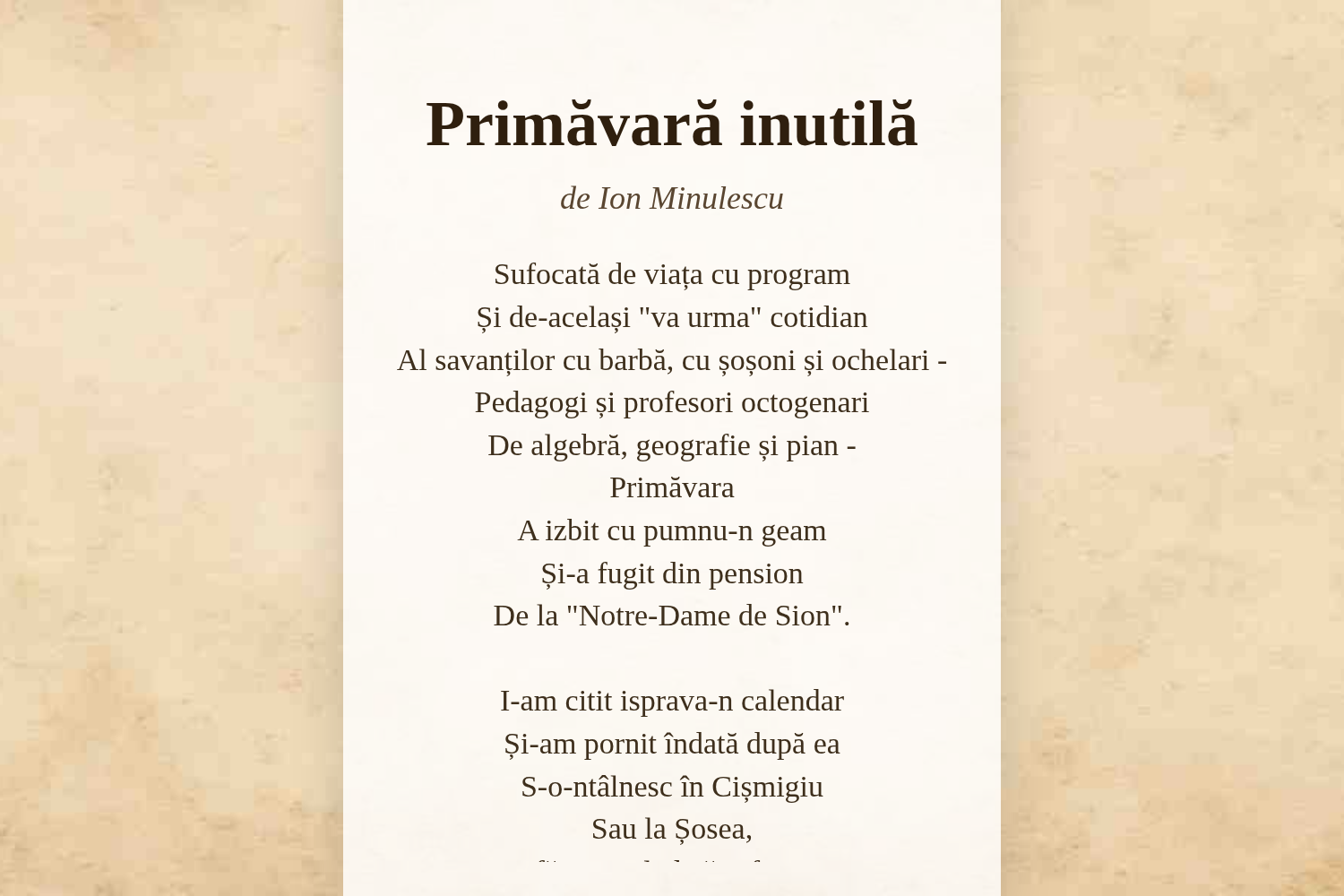 Primăvară inutilă