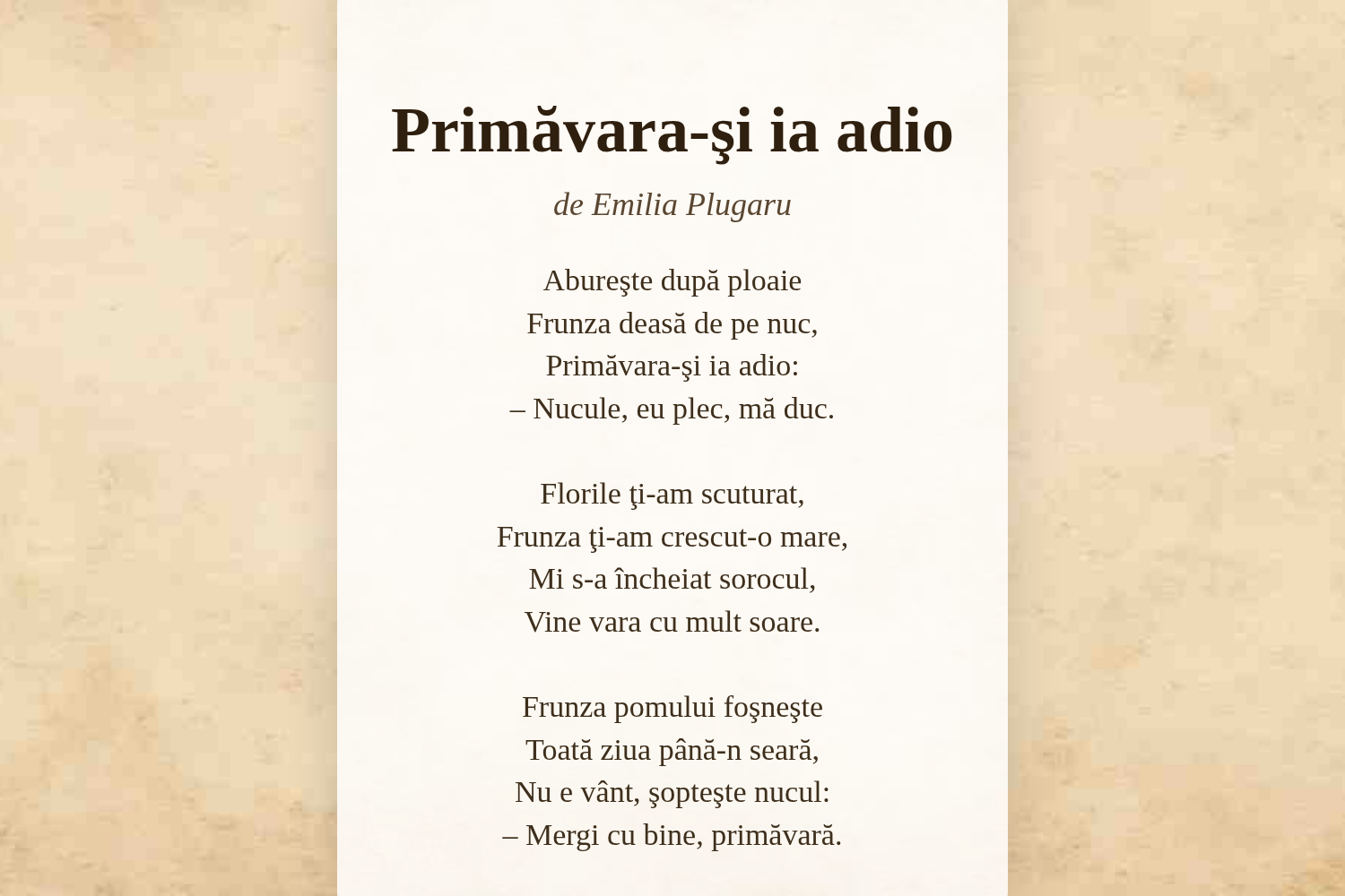 Primăvara-şi ia adio