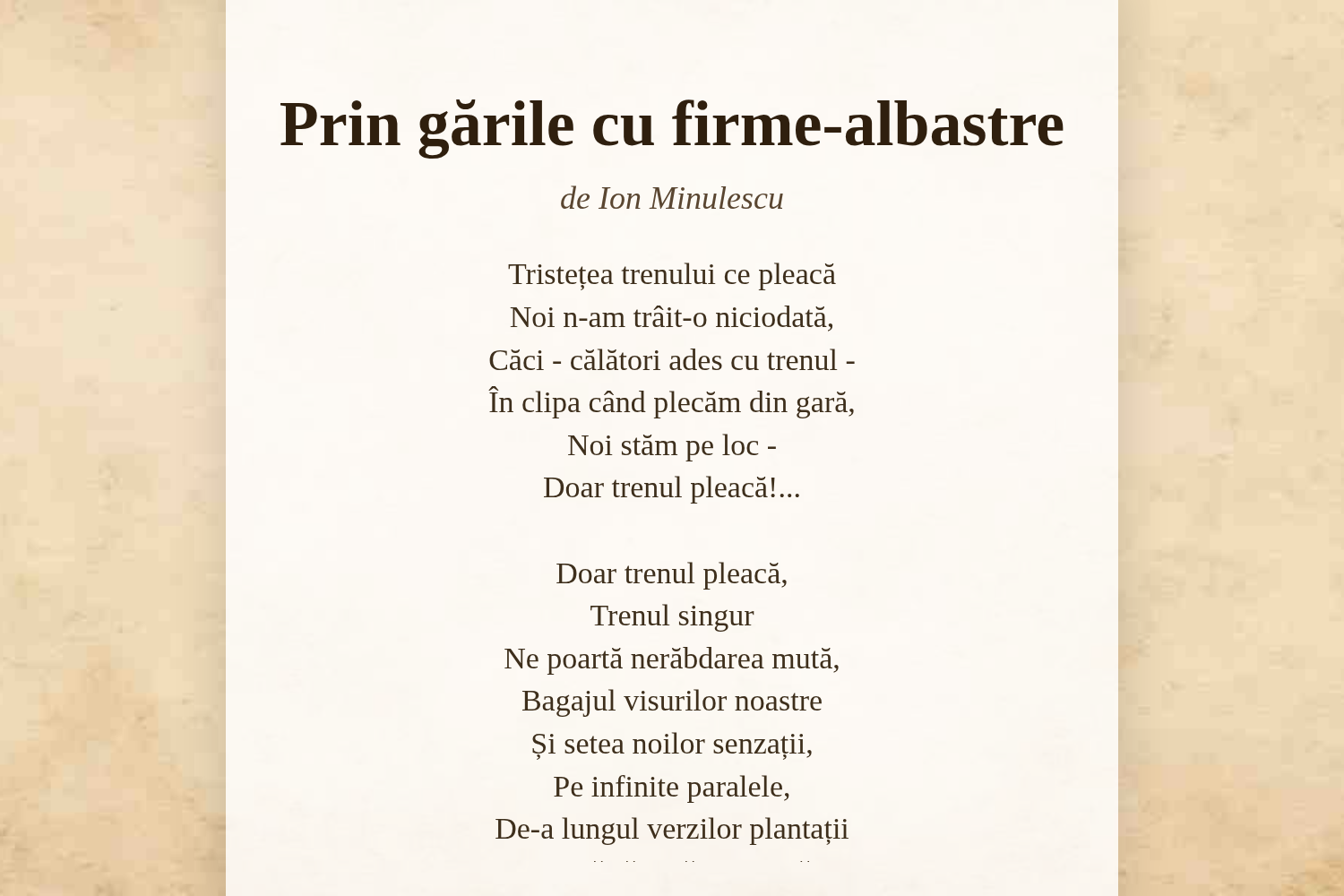 Prin gările cu firme-albastre
