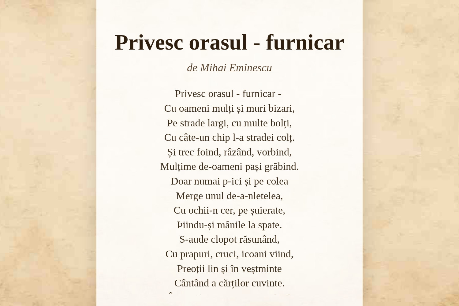 Privesc orasul - furnicar