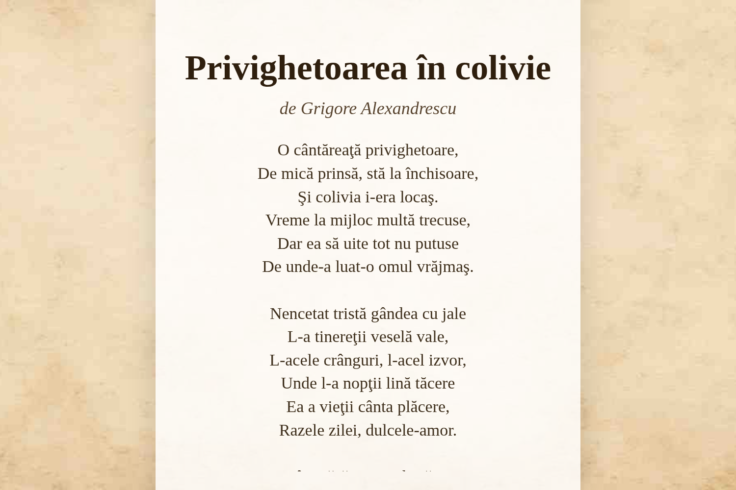Privighetoarea în colivie