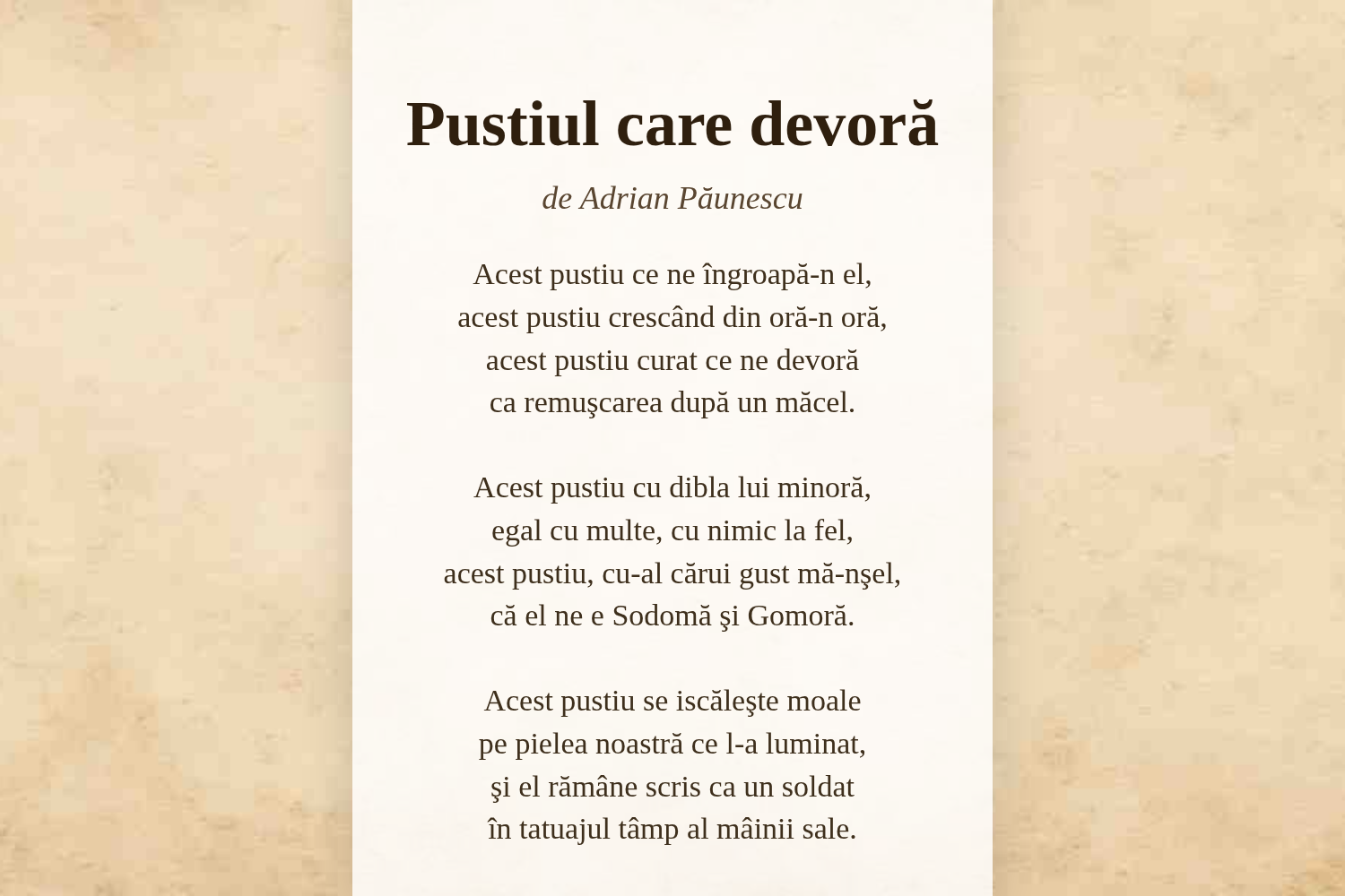 Pustiul care devoră