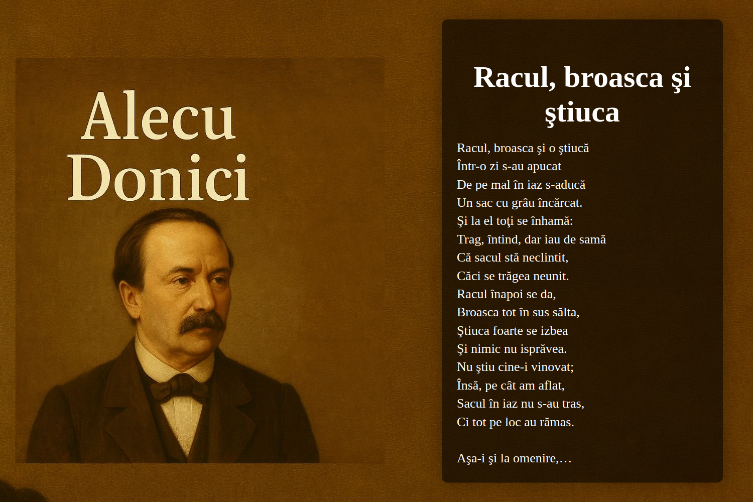 Racul, broasca şi ştiuca