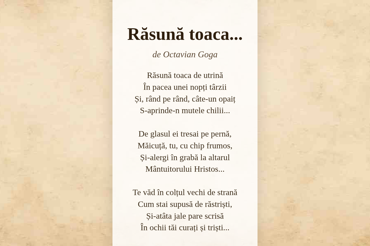 Răsună toaca...