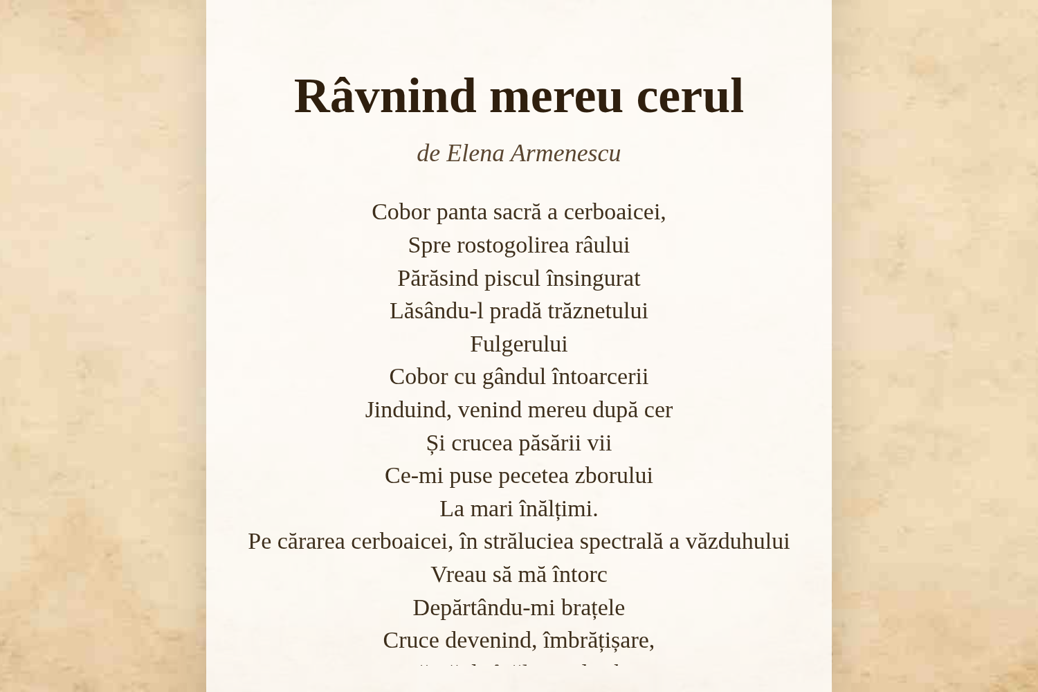Râvnind mereu cerul