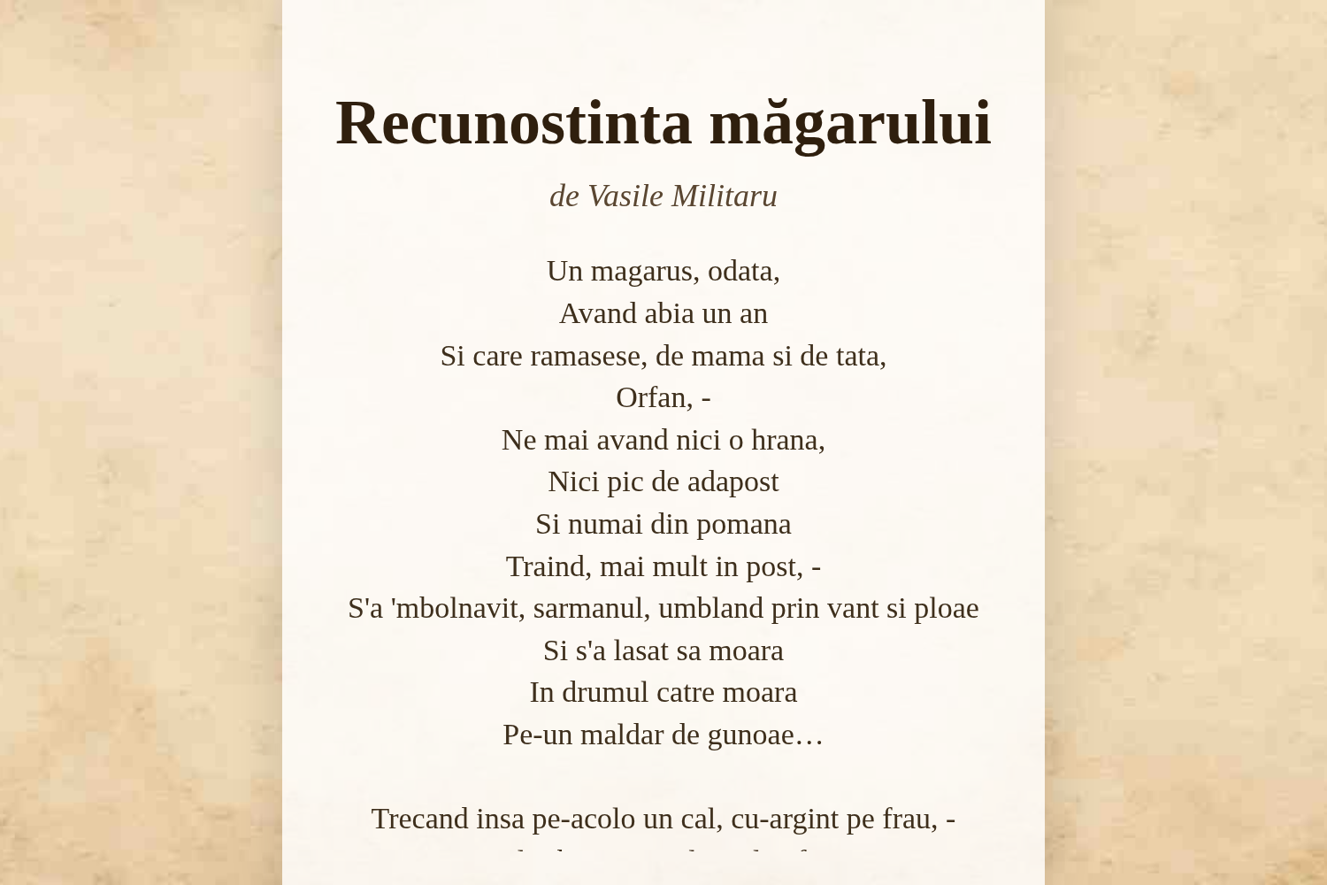 Recunostinta măgarului
