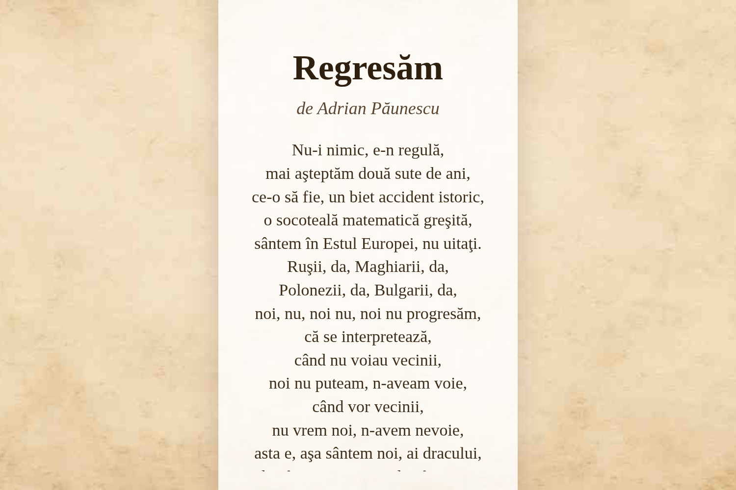 Regresăm