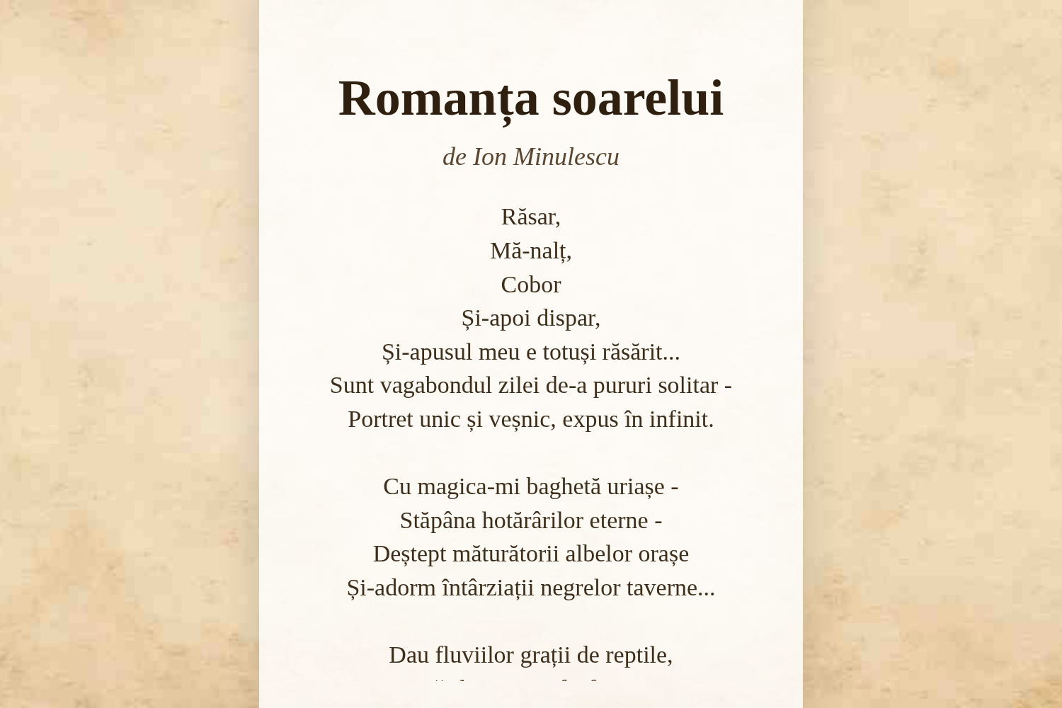 Romanța soarelui