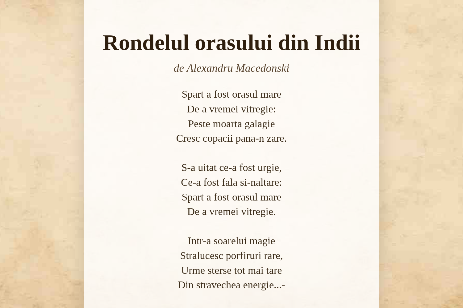 Rondelul orasului din Indii