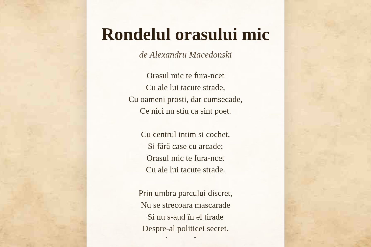 Rondelul orasului mic
