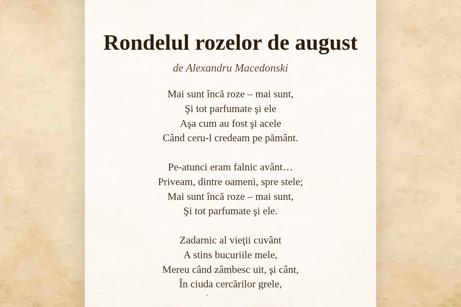 Rondelul rozelor de august