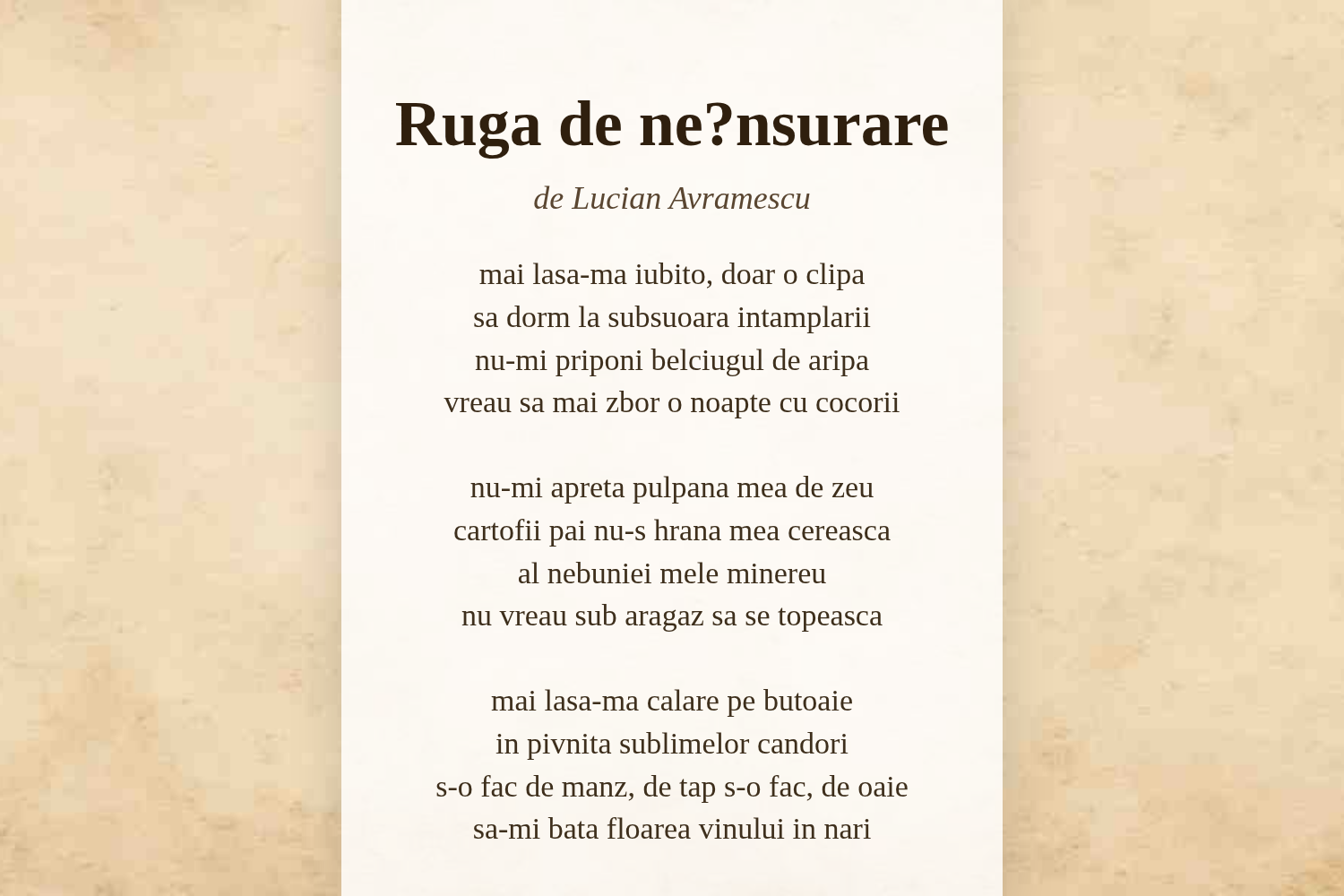 Ruga de ne?nsurare