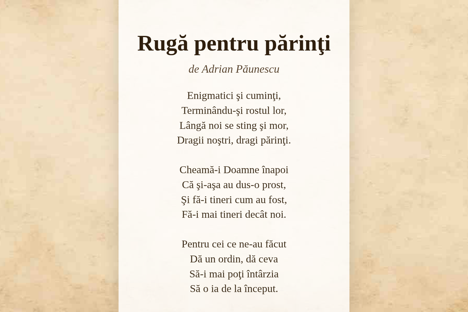 Rugă pentru părinţi