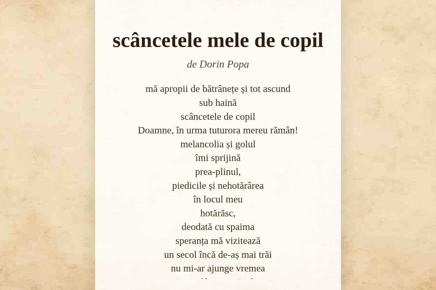 scâncetele mele de copil