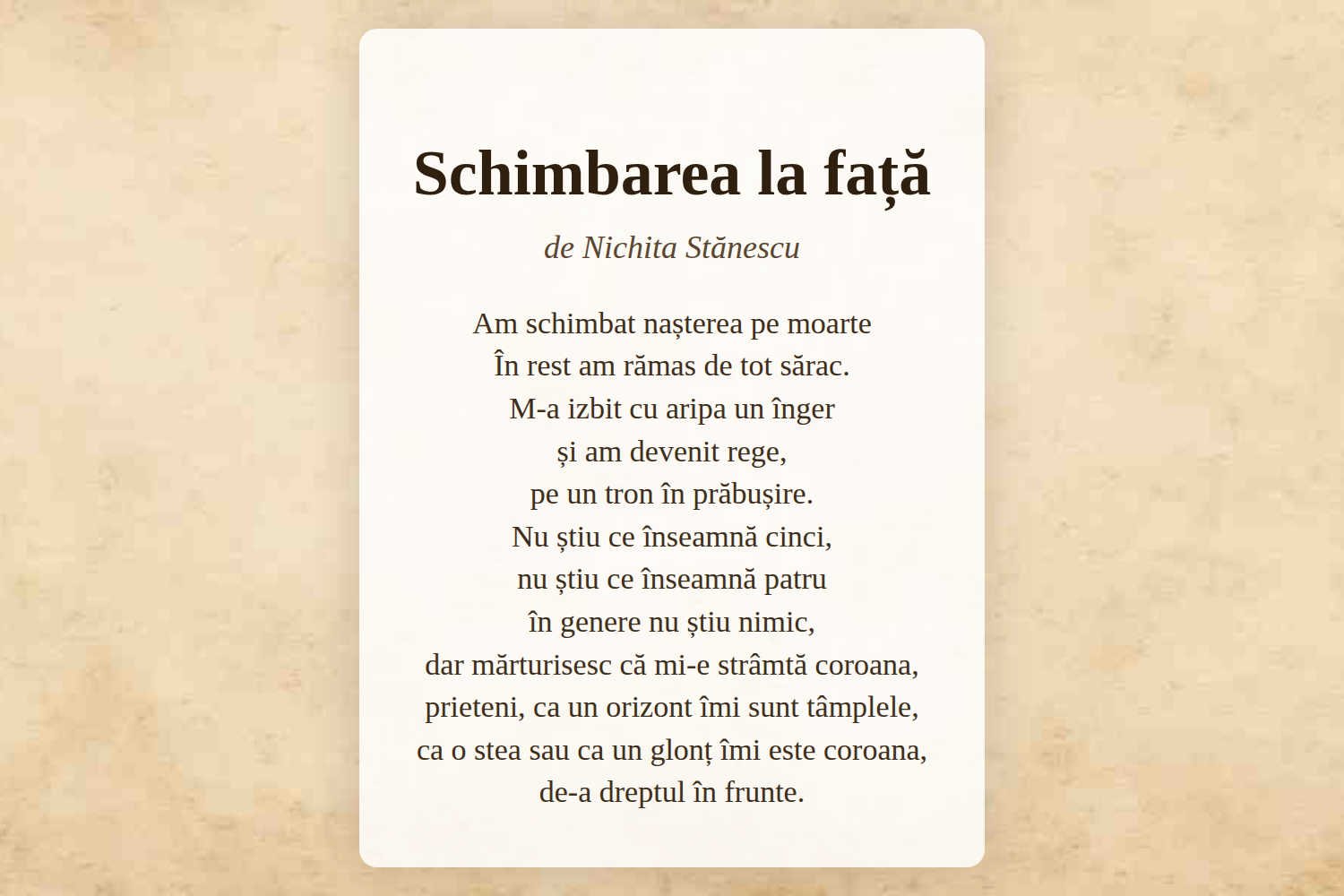 Schimbarea la față