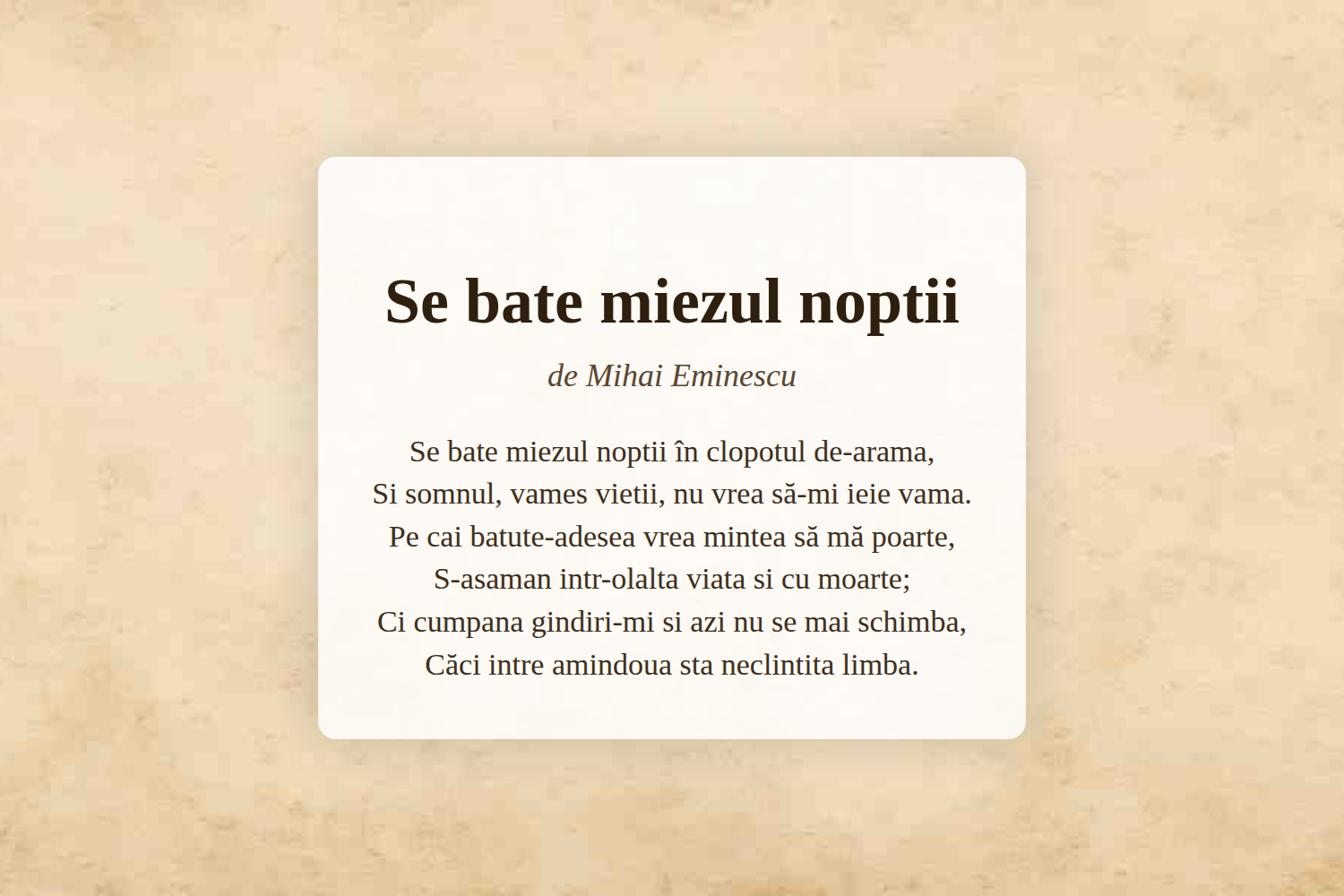 Se bate miezul noptii