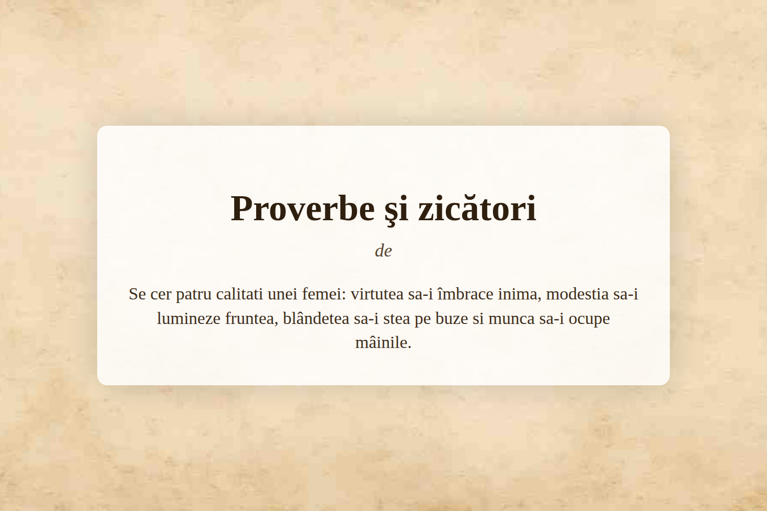 Proverbe şi zicători