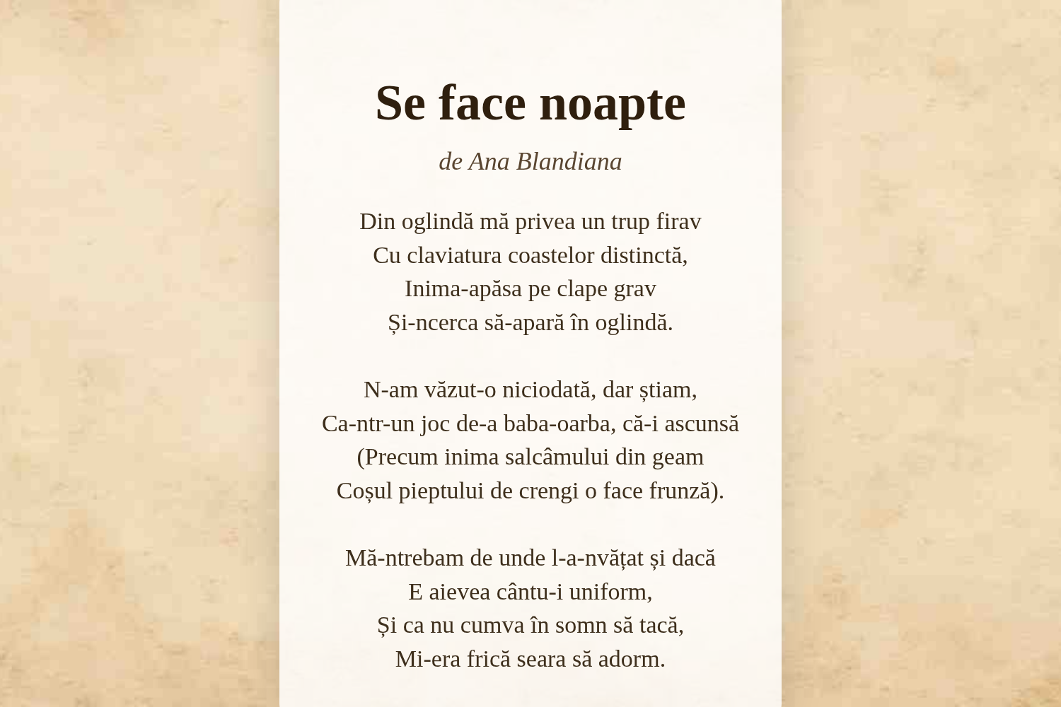 Se face noapte