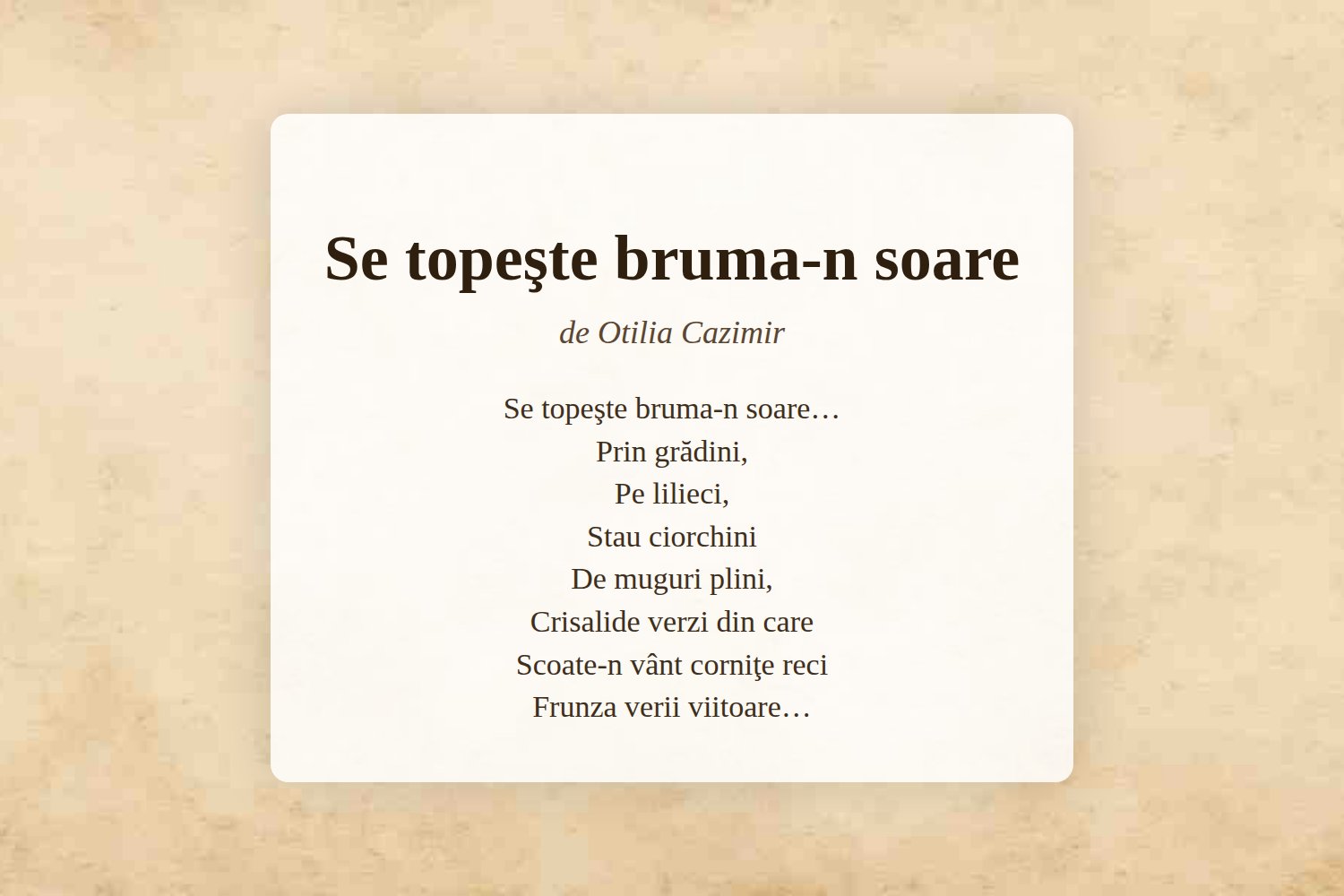 Se topeşte bruma-n soare