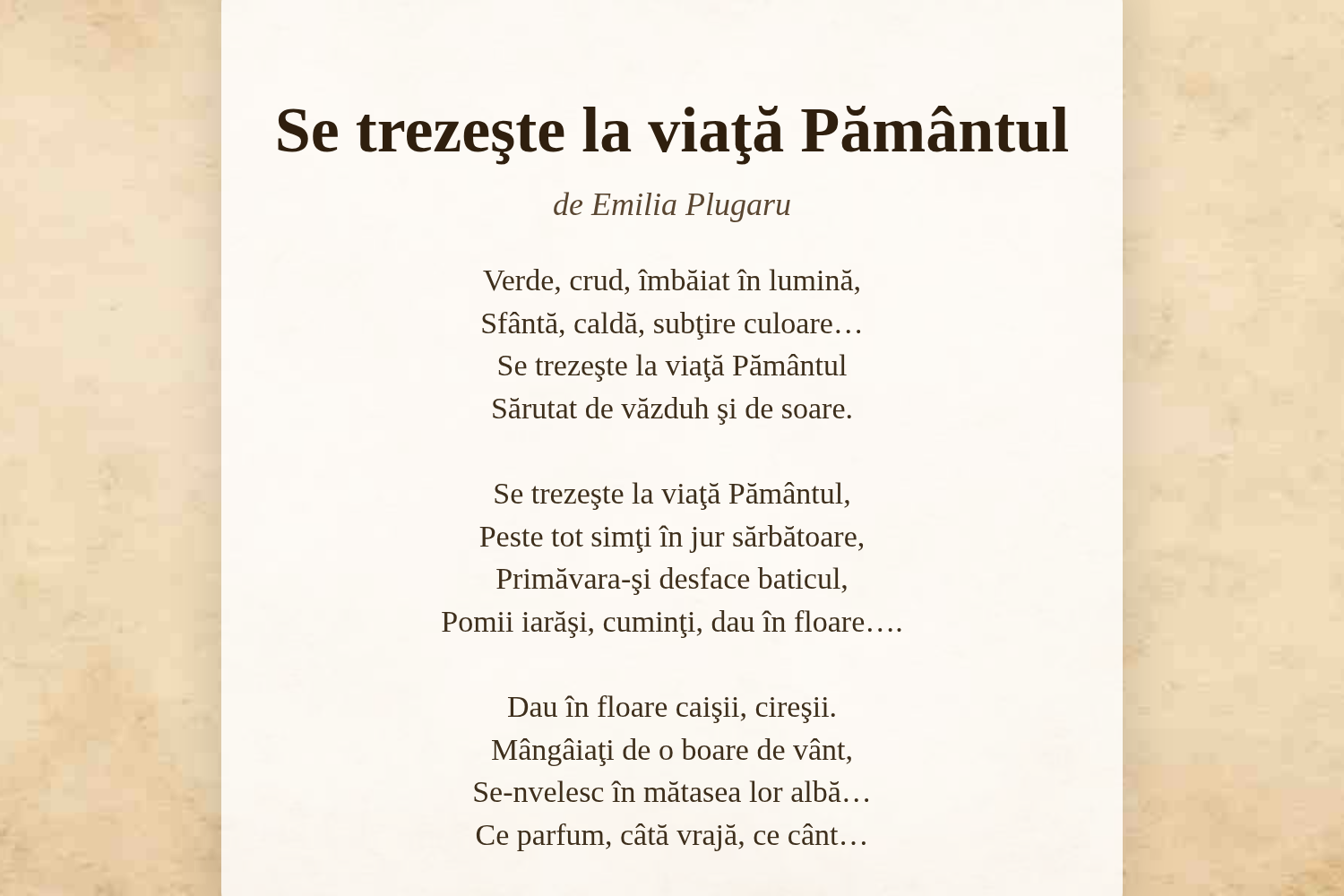 Se trezeşte la viaţă Pământul
